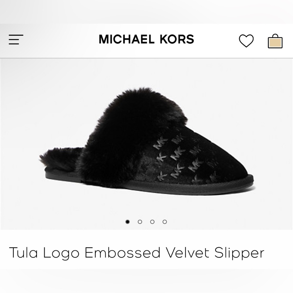 BNWT Michael Kors Black Velvet Slipper size 7